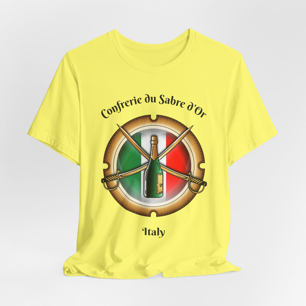 Italian Heritage T-Shirt, Confrérie du Sabre dOr France T-Shirt ,Champagne Sabering Society Emblem Tee