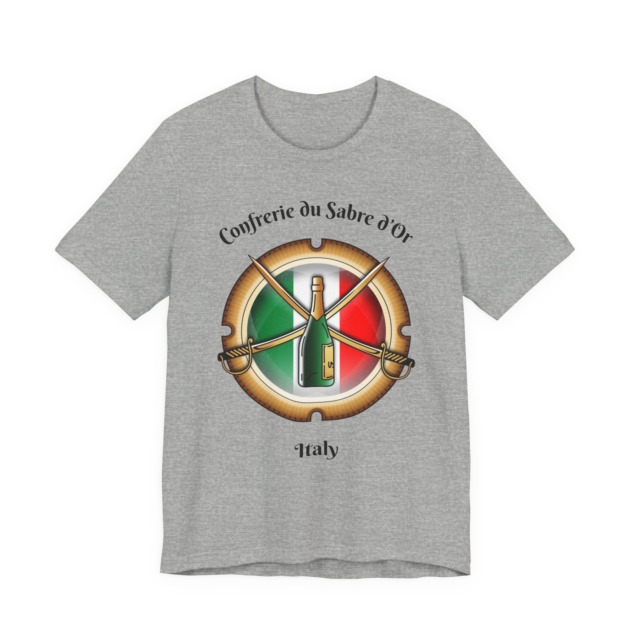 Italian Heritage T-Shirt, Confrérie du Sabre dOr France T-Shirt ,Champagne Sabering Society Emblem Tee