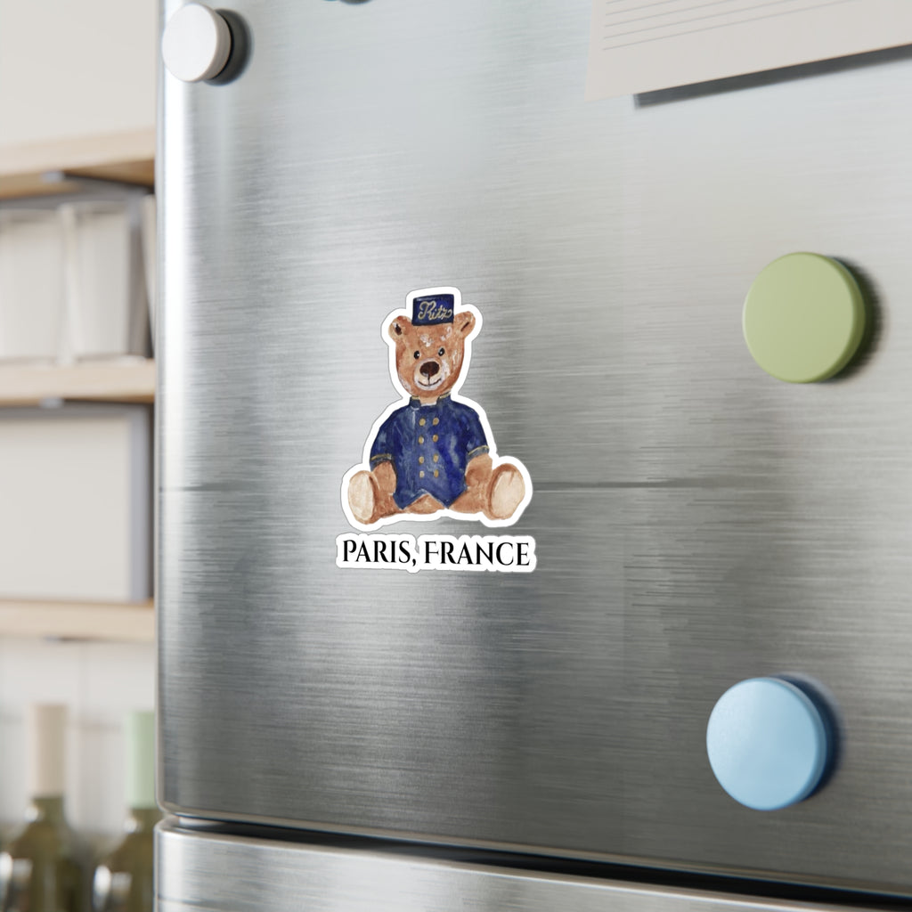 Vinyl Sticker Vintage Ritz Paris Teddy Bear